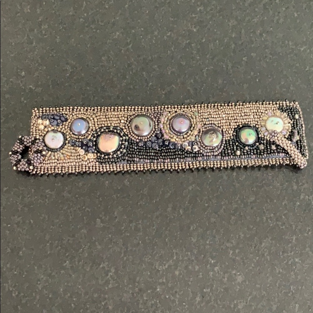 Bracelet beads and pearls  with a toggle clasp.
